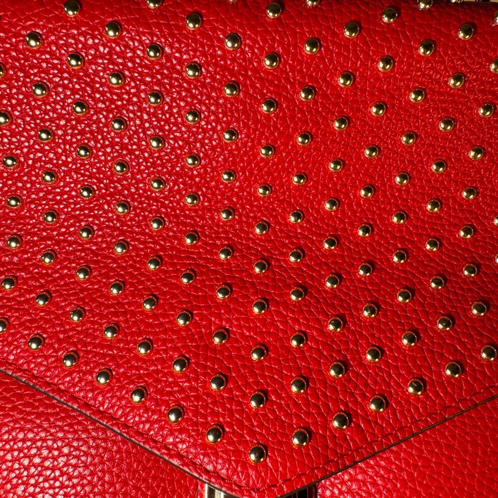 Michael Kors Red Studded Backpack - Picture 3 of 11